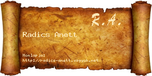 Radics Anett névjegykártya